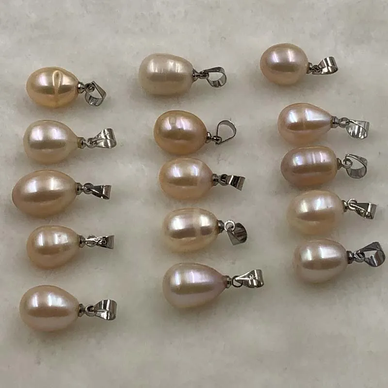 ELEISPL Wholesale 120 PCS Natural Pink Freshwater Pearl Pendants 9-10x12-13mm #498-24