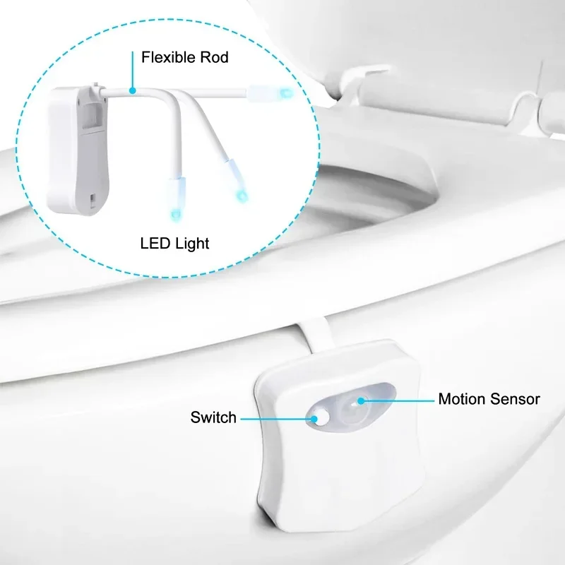 ZK30 Smart PIR Motion Sensor Toilet Seat Night Light 8/16 Colors Waterproof Backlight For Toilet Bowl LED Lamp WC Toilet Light 4