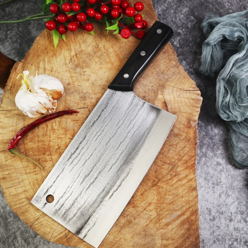 Meat Cleaver, Chinese Chef Knife Handmade 8 inch Sharp Blade Kitchen Knives  Meat Cleaver Fish Vegetables Slicing Knife for Kitchen Rosewood handle