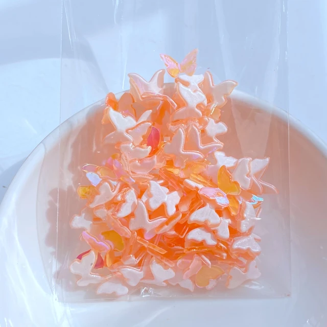 40Db Új Aranyos Mini 7*10 Mm -Es 3D -S Pillangó Sorozat Gyanta Figurák Kézművességek Lapos Díszes Ékszerek, Amelyek Hajruhák Tartozékokat Készítenek - Image 6