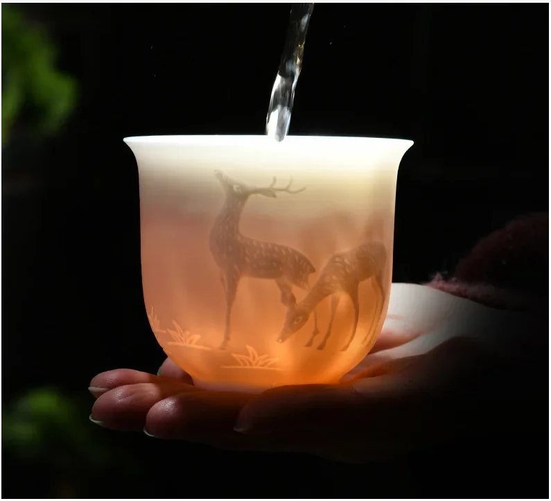 Tea Cup Chinese white porcelain cup goat fat jade personal cup Tea set ceramic host sample tea Kung Fu tea