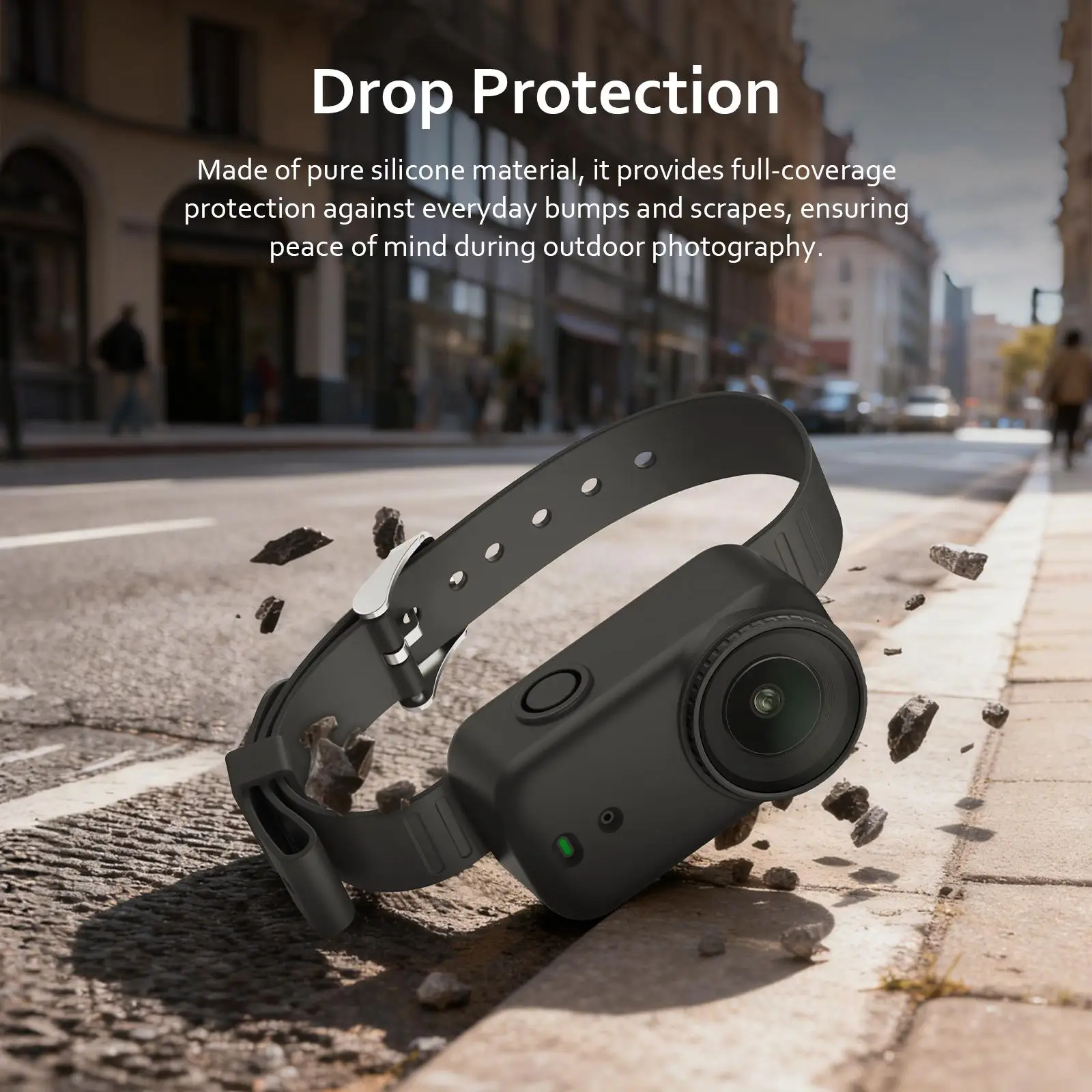 For DJI Osmo Nano PULUZ Body Silicone Expansion Wrist Strap Cover Pet Collar Mount Camera Accessories