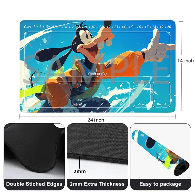 MTG Playmat 24x14 Inches - Non-Slip Gaming Mat With Storage Bag, Card Game & Mousepad Desk Mat