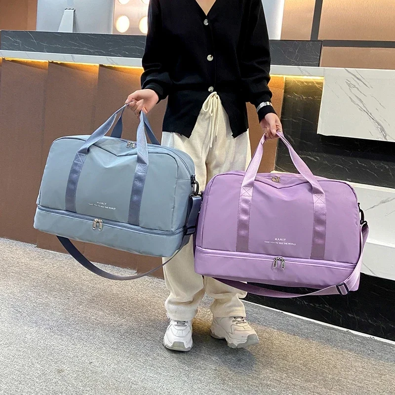 Gym Bag Women Fitness Handbag Large Sports Wet and Dry Separation Swimming Yoga Shoulder Bags Traveling Bag with Shoes Warehouse 6