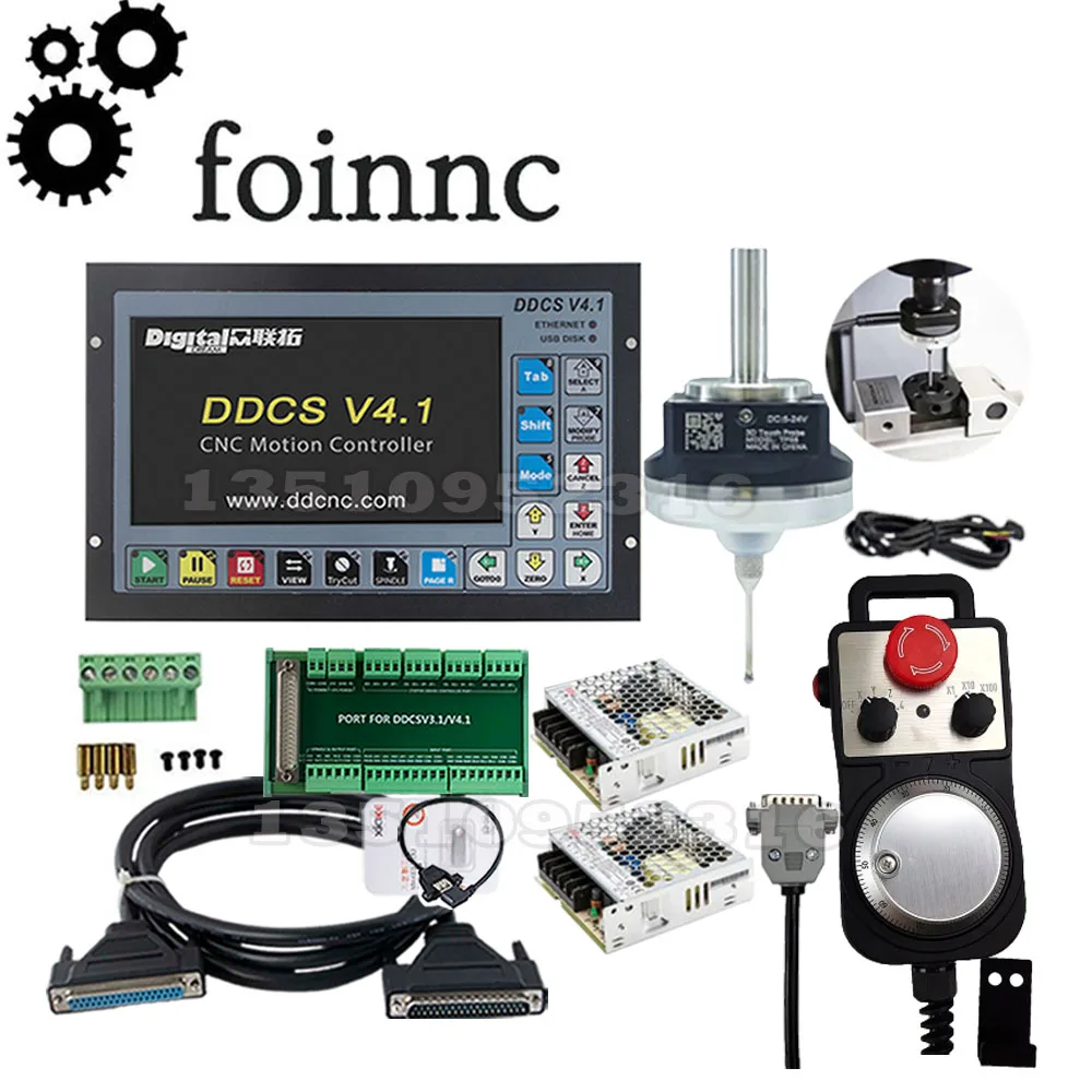 인기상품 ddcsv4.1 3/4 축 Cnc 오프라인 컨트롤러 + v5 V6 안티 롤 3d 터치 프로브 에지 파인더 + 핸드 휠 Mpg + 75w24v, 신제품