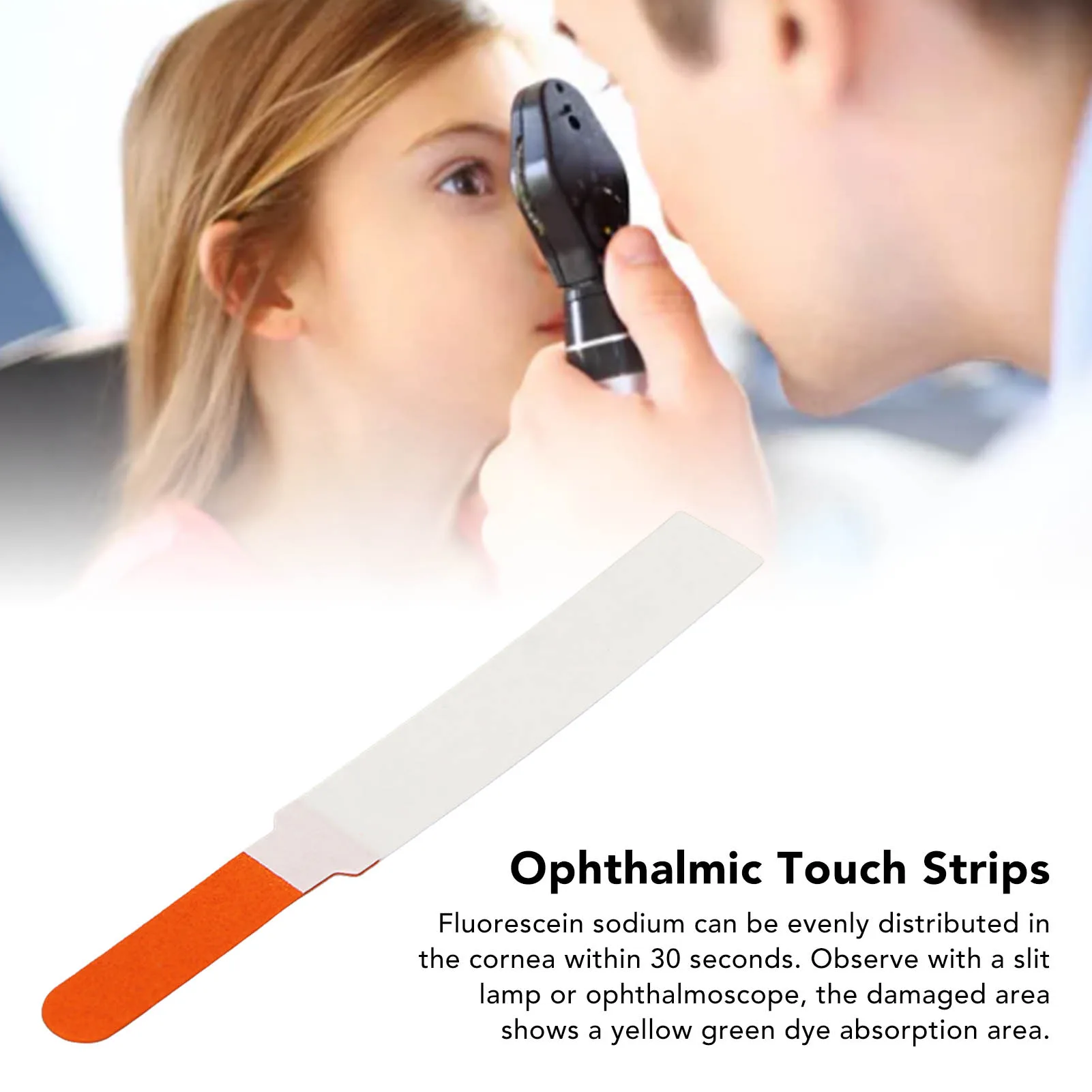 10pcs Fluorescein Sodium Ophthalmic Test Strip Professional Portable Cornea Cellular Damage Test Strips Ophthalmic Touch Strips 3