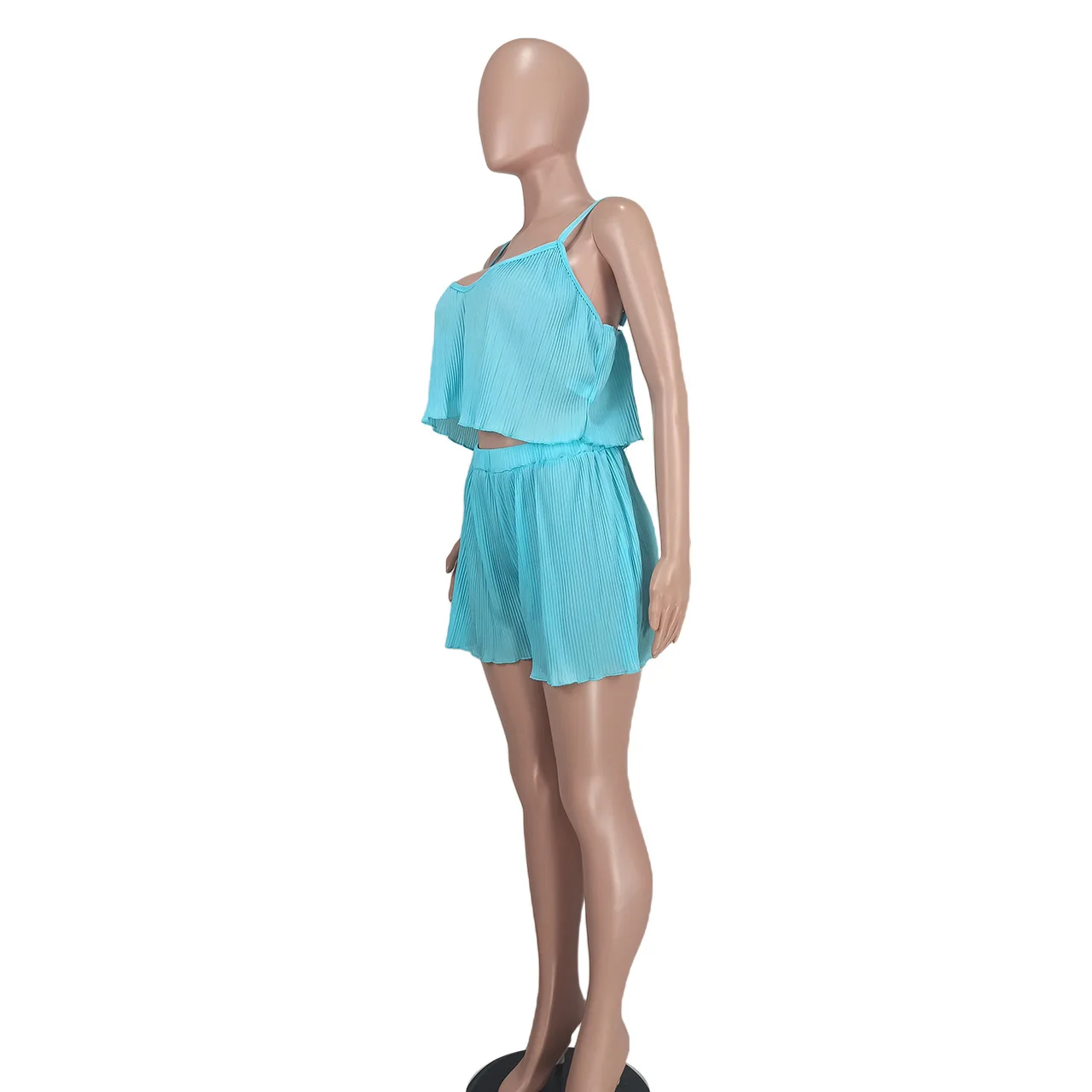 Women's Sleepwear Summer Sleeveless Sling Tops & Shorts Pajamas Set Sexy Fashion Ladies Suspender Crop Top & Short Pant Suit