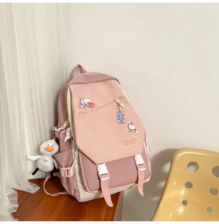 Backpack Female college students Korean harajuku Ulzzang simple backpack INS new high school junior high school backpack