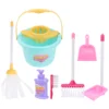 7 Pcs Cleaning Mopping Set Children’s Toys Tool Small Playthings Role Tools Plastic Dustpan and Broom Sweeping Kit 1