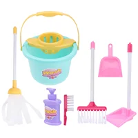 7 Pcs Cleaning Mopping Set Children’s Toys Tool Small Playthings Role Tools Plastic Dustpan and Broom Sweeping Kit 1