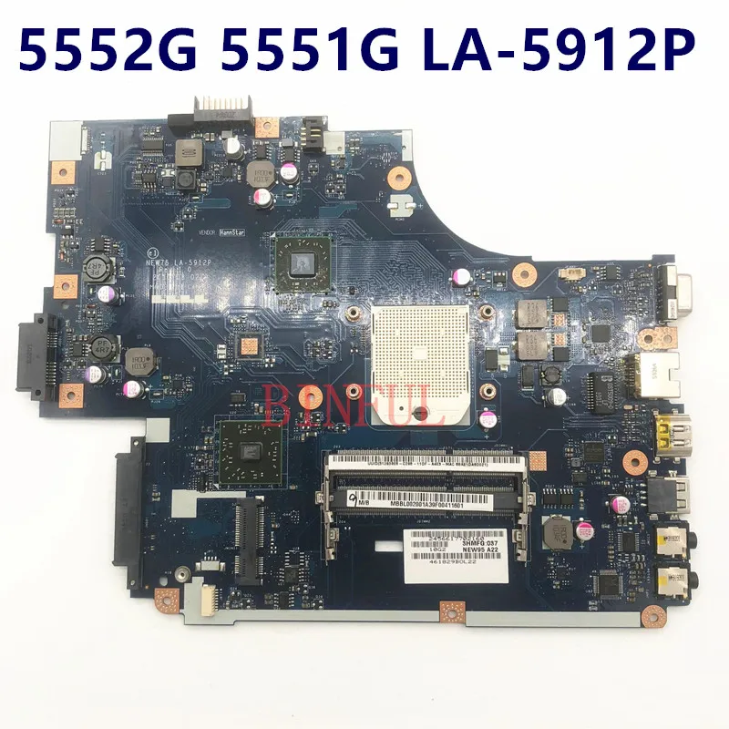 

Mainboard For Acer Aspire 5551 5551G 5552 5552G Laptop Motherboard NEW75 LA-5912P MBPTQ02001 MB.PTQ02.001 DDR3 100% Full Tested