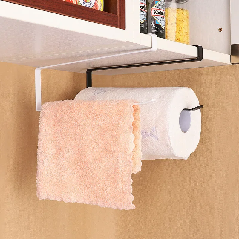Hanging Kitchen Paper Towel Rack, Roll Paper, Plastic Wrap, Rag Organizer Rack, For Kitchen, Cabinets, Bathroom Organizer Rack