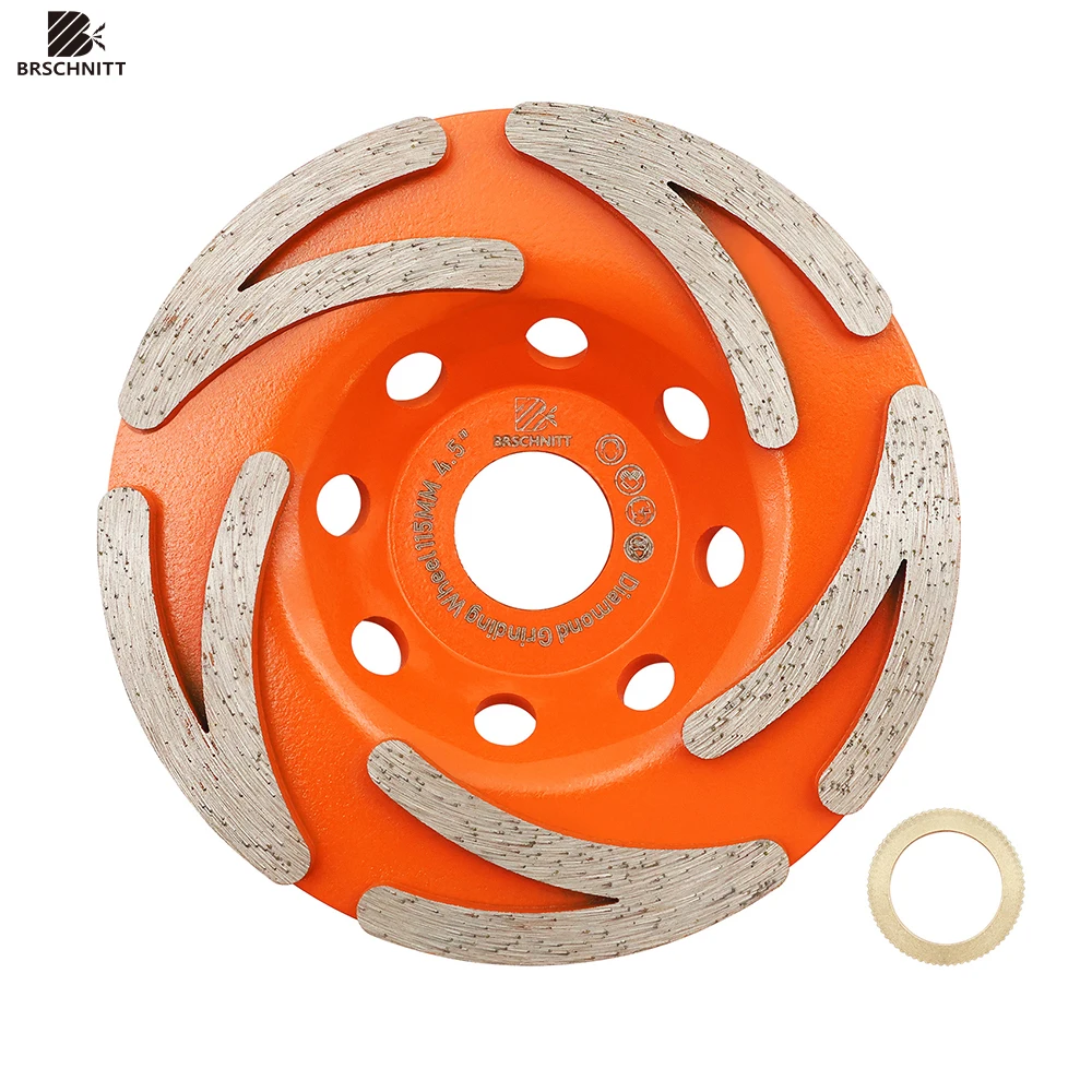 BRSCHNITT 1pc 4.5inch Grinding Wheel 115mm Sintering Cyclone Grinding Concrete Masonry Hard stone Granite Marble Sanding Disc