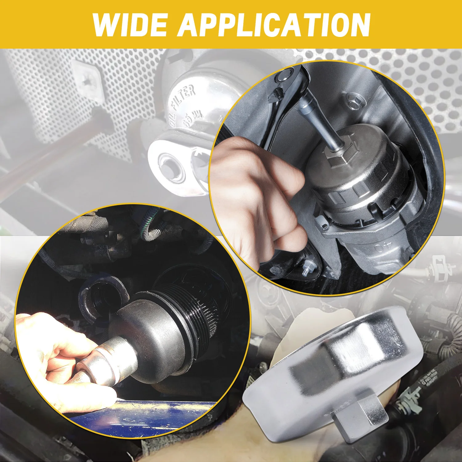 VIKTEC End Cap Oil Filter Wrench Car Repair Removal Tools Spanner Opener Socket 76mm 15 Point Aluminum Auto,VT01935P