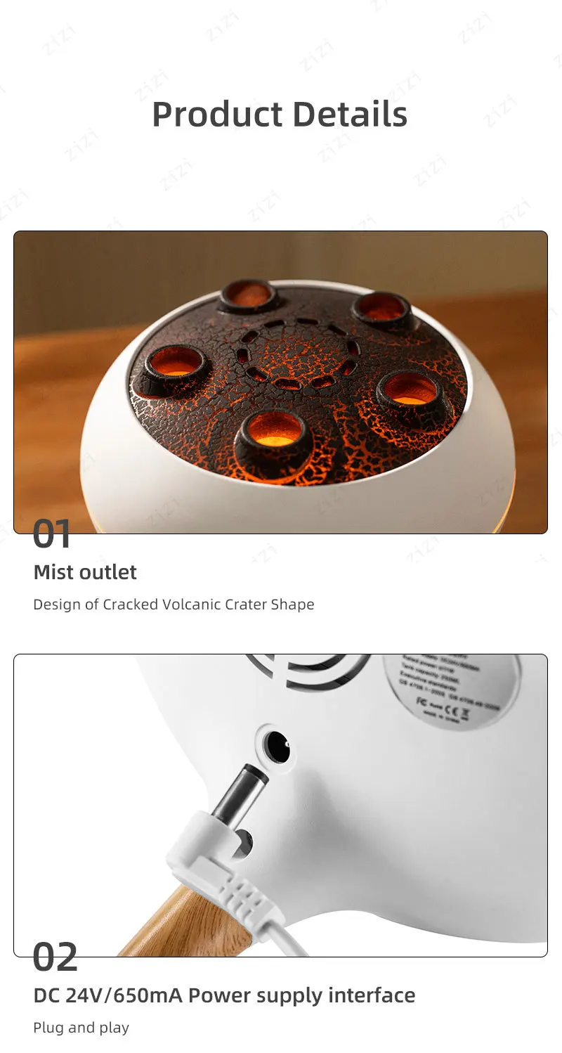 Diffuseur d'arômes humidificateur à ultrasons effet méduse_voghion.com