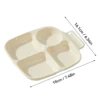 WORTHBUY Multifunctional Divided Storage Tray Cute Pattern Food Serving Trays 4 Grids Fruit Salad Dessert Tray For Kitchen 6