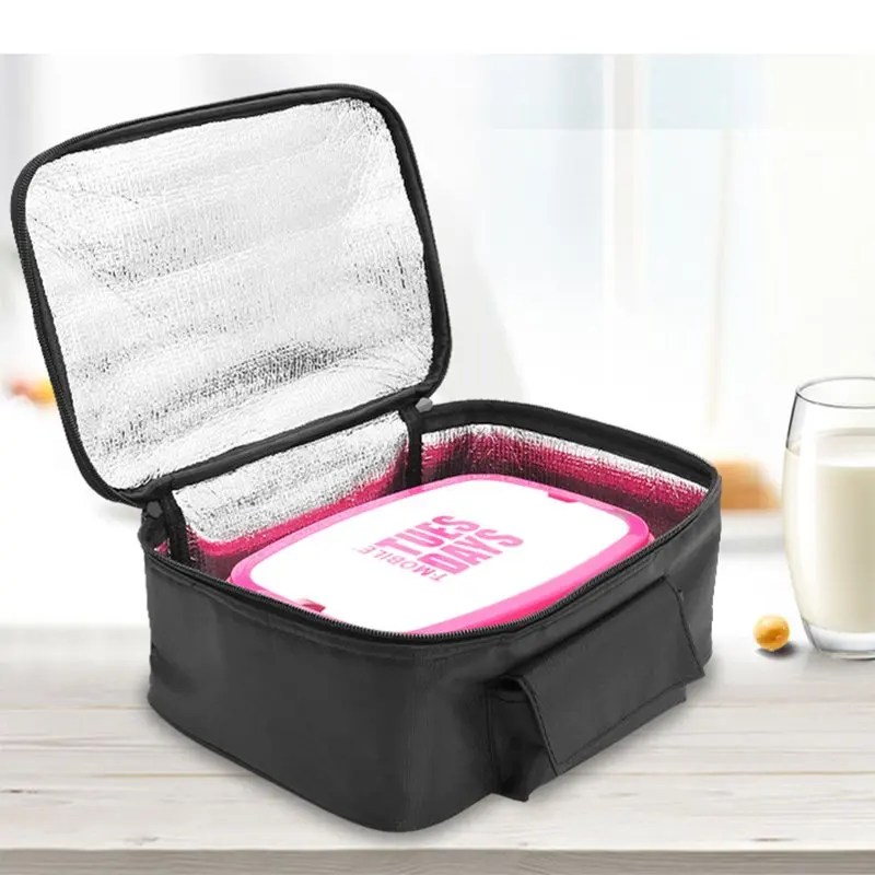 Portable 12V Mini Microwave Heated Electric Lunch Box Food Warmer Camping Car Heating Picnic Bag Travel Bento Bag