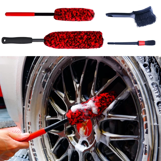 Car Wheel Cleaner Brush Kit Detail Car Wash Wheel Cleaner Rim Brushes 2pcs  Multifunctional Tire & Wheel Cleaning Brush Tools For - AliExpress