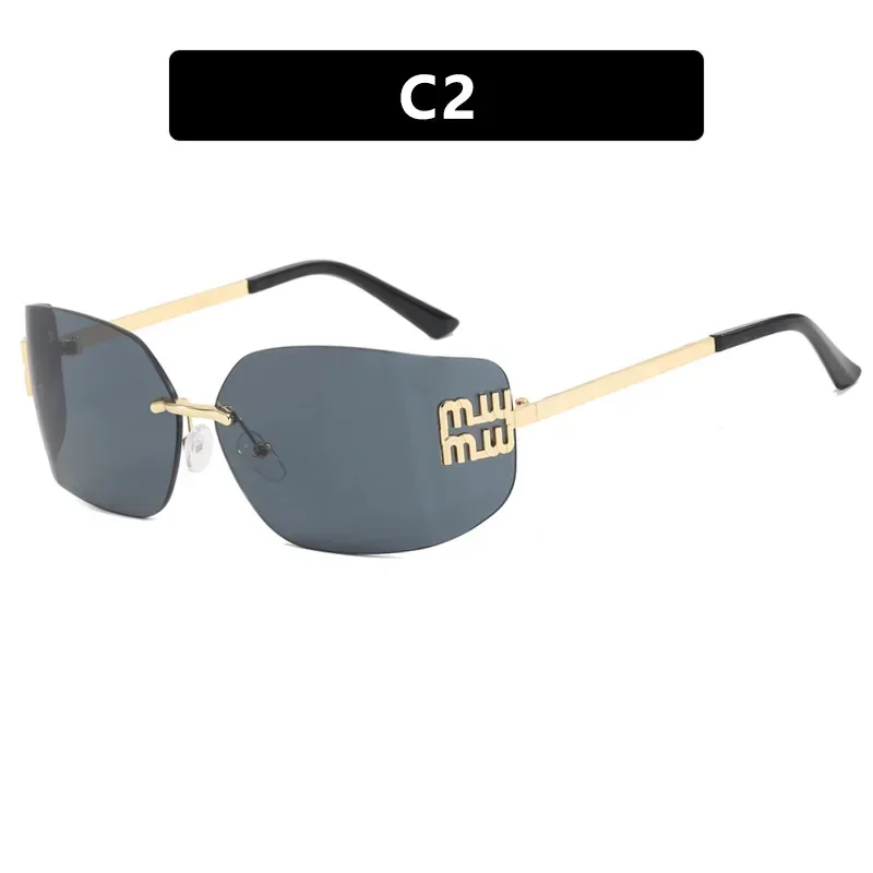 Vintage sunglasses women sunglasses KAMMPT retro rimless design shades luxury metal women sunglasses for travelling hiking