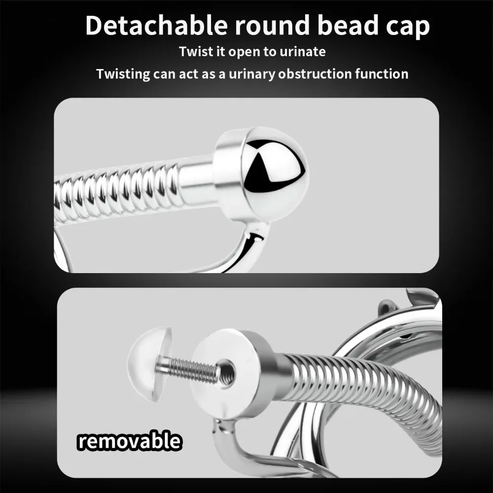 Adult Chastity Cage Lock Toys Penis Urinary Plug Stainless Steel Male Cock Cage Device Cock Ring Sex Toys For Men Chastity Belt