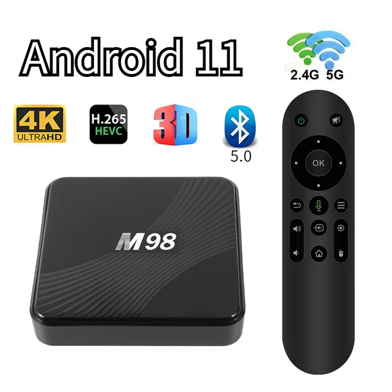 M98 TV Box Android 11 Amlogic S905Y4 Support Dual WiFi 4G 5G BT 5.0 ATV HD 4K 3D AV1 2GB 64GB Smart Box m98 tv box android 11 amlogic s905y4 support dual wifi 4g 5g bt 5 0 atv hd 4k 3d av1 2gb 64gb smart box