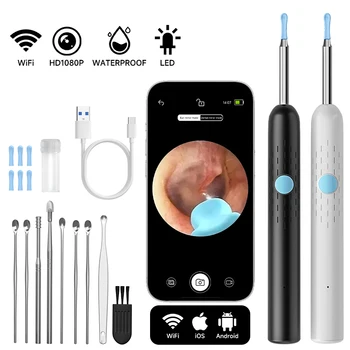 WIFI Visual Ear Sticks HD1080P Mini Otoscope Camera, 4.2MM Wireless Ear Picker, Ear Cleaner, Endoscope for Health Care & Ear Wax Cleaning 1