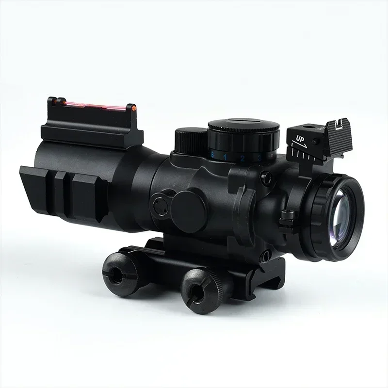 Tactics 4X32 Red Dot Sight Tri-Illuminated Reflex Sights Red Fiber Optic Rifle Scopes Crosshair Airsoft Hunting Scopes