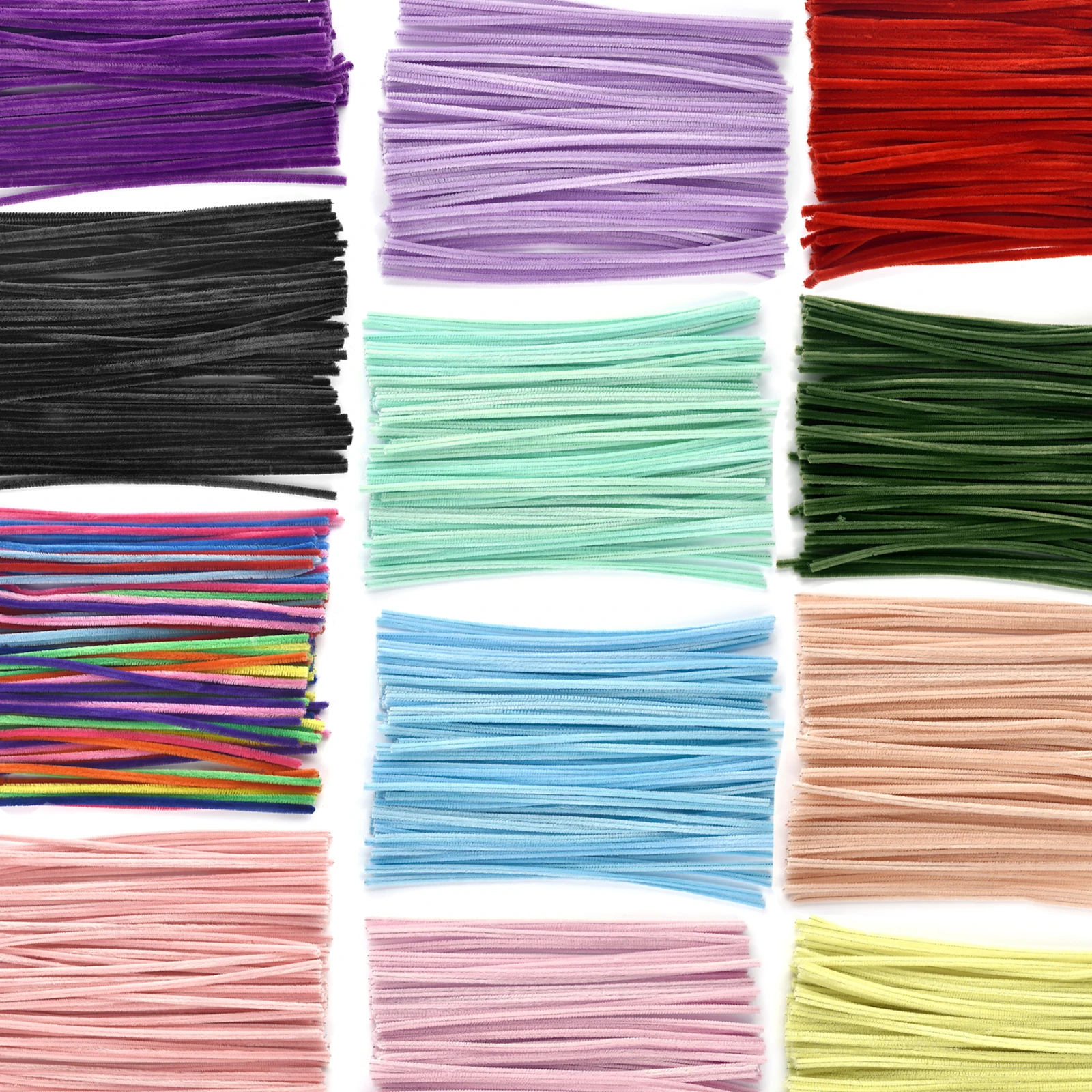 Chenille Pipe Cleaners 100pcs Chenille Stems Toys DIY Strips Twist Bar Anvil Wire Craft Pipe Creative Hobby Children Plush Stick