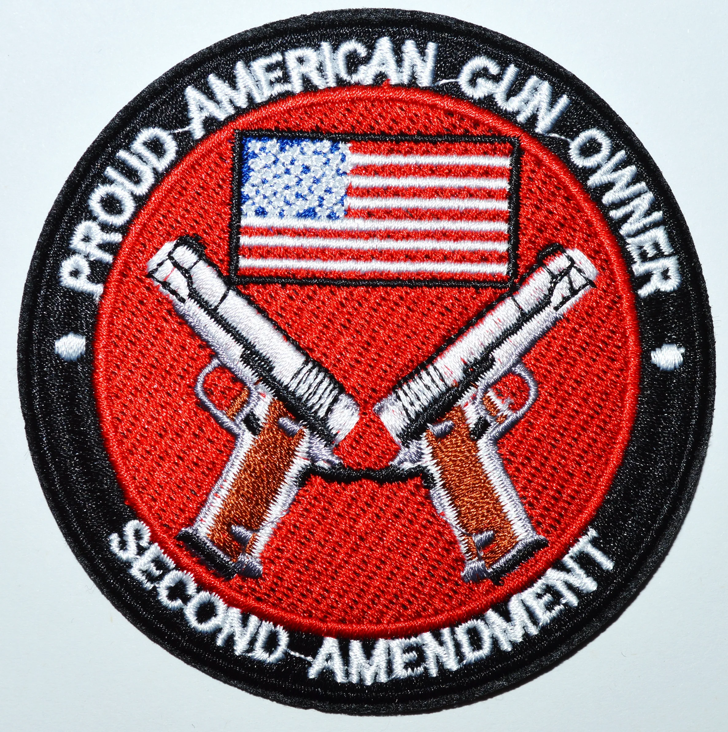 

New! 2nd AMENDMENT PATCH US CONSTITUTION GUN RIGHTS Double Pistol Gun embroidered iron-on SECOND 2A Sewing