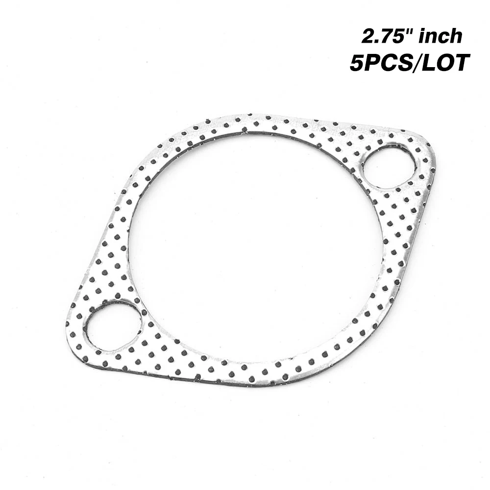 5pcs/Lot Aluminum 2.75 inch 71mm Car Engine Exhaust Gasket Downpipe Flange Universal Exhaust Pipe Gasket with two holes YC101292