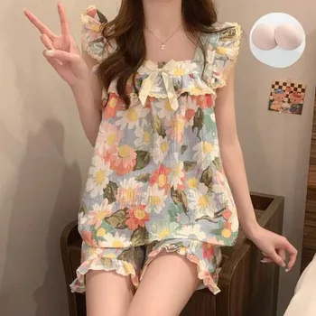 مجموعة مثير المرأة الصيف منامة أكمام ملابس خاصة السراويل مجموعات قصيرة الأكمام ملابس خاصة المرأة بيجامة النوم صالة النوم 3