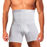 Hommes ventre contrôle Shorts corps Shaper Compression taille haute formateur ventre tondeuse minceur Shapewear caleçon boxeur Fajas pantalon 2