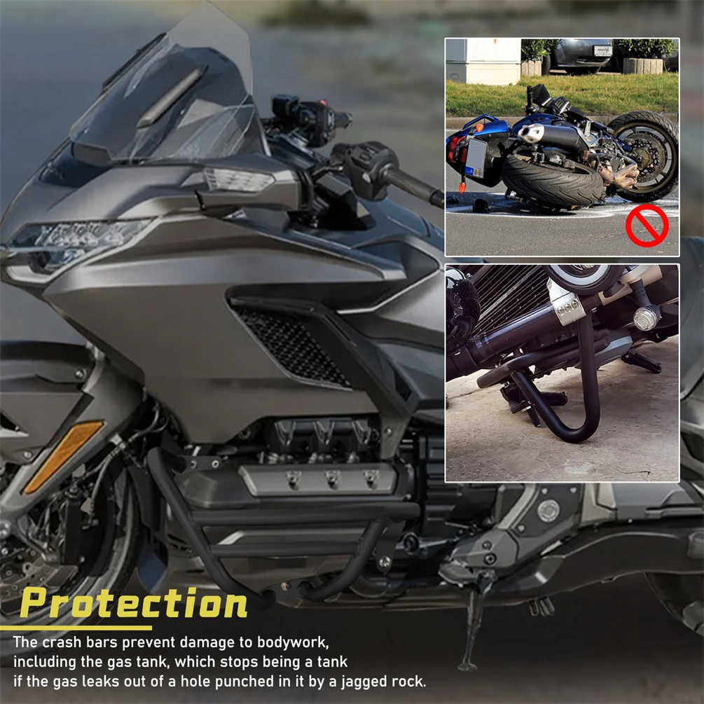 バイククラッシュバー オートバイエンジンバンパー に適合するホンダ ゴールドウィングGL1800 2018-2023 2022 20 用 GL1800 F6C 用 ゴールドウイング 1800 2018-2021 オートバイ 304 ステンレス鋼エンジンガードクラッシ 用  ゴールドウィング 用 GL1800 用 ゴールドウィング F6C 2018-2020 オートバイエンジンガードクラッシュバーバー バイクのバンパー  ゴールドウイング用 GL1800 ...