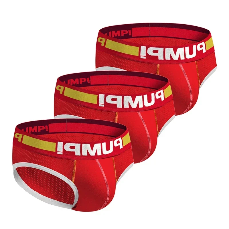 Men Underwear 3pcs/lot Hollow Breathable Mens Slip Bikini Jockstrap Briefs