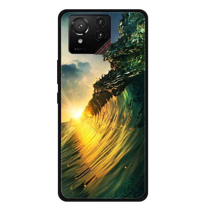 Cartoon Printed Soft Black Silicone Phone Case