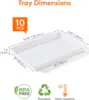 Serving Tray Plastic for Party, Platters for Serving Food, White Food Tray for Snacks, Food, Cookies 1