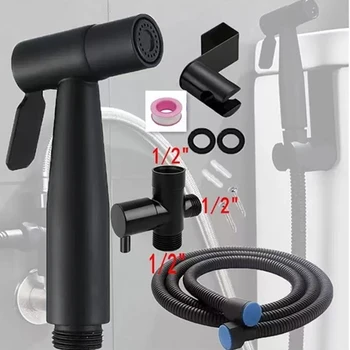 ชุดหัวฉีดชำระแบบมือถือ สแตนเลส สำหรับห้องน้ำ พร้อมฝักบัวฉีดชำระแบบมือถือ ทำความสะอาดตัวเองได้ 1