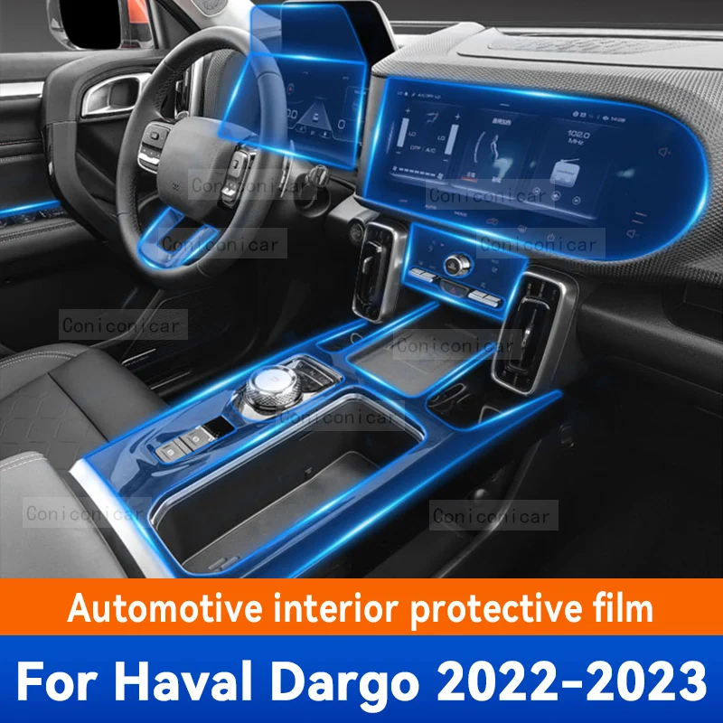 

For HAVAL Dargo 2022 2023 Car Interior Gearbox panel Dashboard Gps Navigation Screen Transparent TPU Protective Film Accessories
