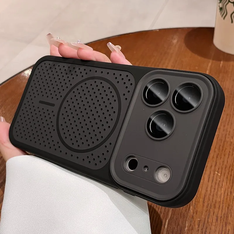 Honeycomb Heat Dissipation Shockproof Armor Phone Case with Magnetic Soft Cover