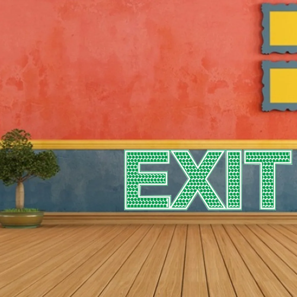 

EXIT Sign Noctilucence Luminous Wall Sticker Decal Emergency Door Gate Safety Sign (65 x 19cm)