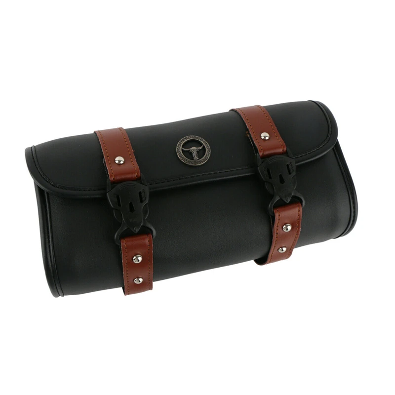 UniversalMotorcycleForkBagToolBagBarrelShapeHandlebarBagPU