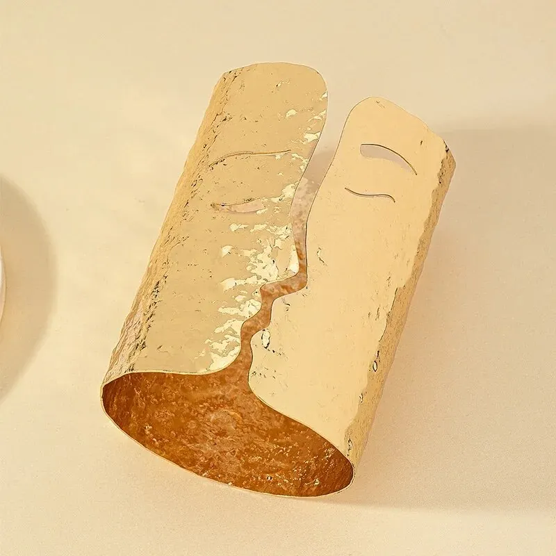 S02bafd158ba0429da786c9ddde29629aP Large Metal Cuff Bangle Open Bracelet For Women Funny Design Hammered Punk New Styles Heavy Holiday Accessories Party Jewelry Mallzona