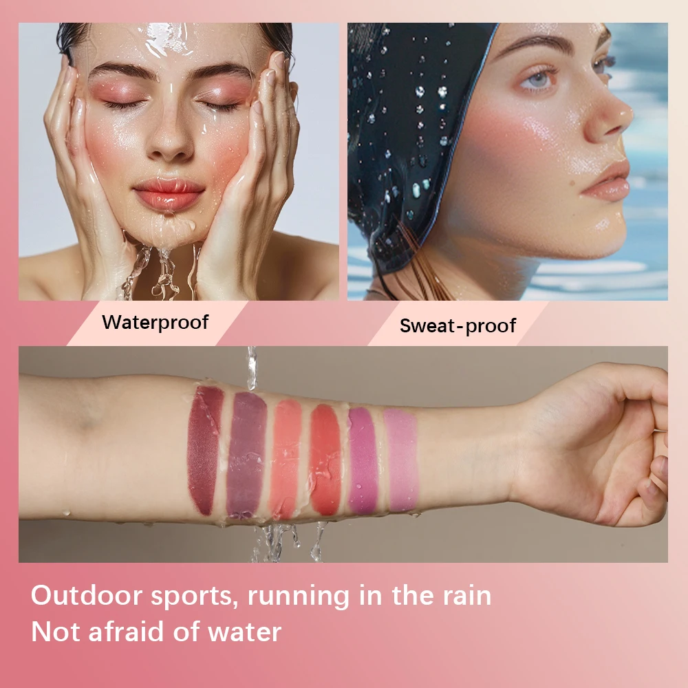Magic Blush Stick 3-in-1 Cheek Lip Tinted Moistured Blush Stick Silky Brighten Blush Cream Blusher Cosmetics Tubes Matte Contour 5