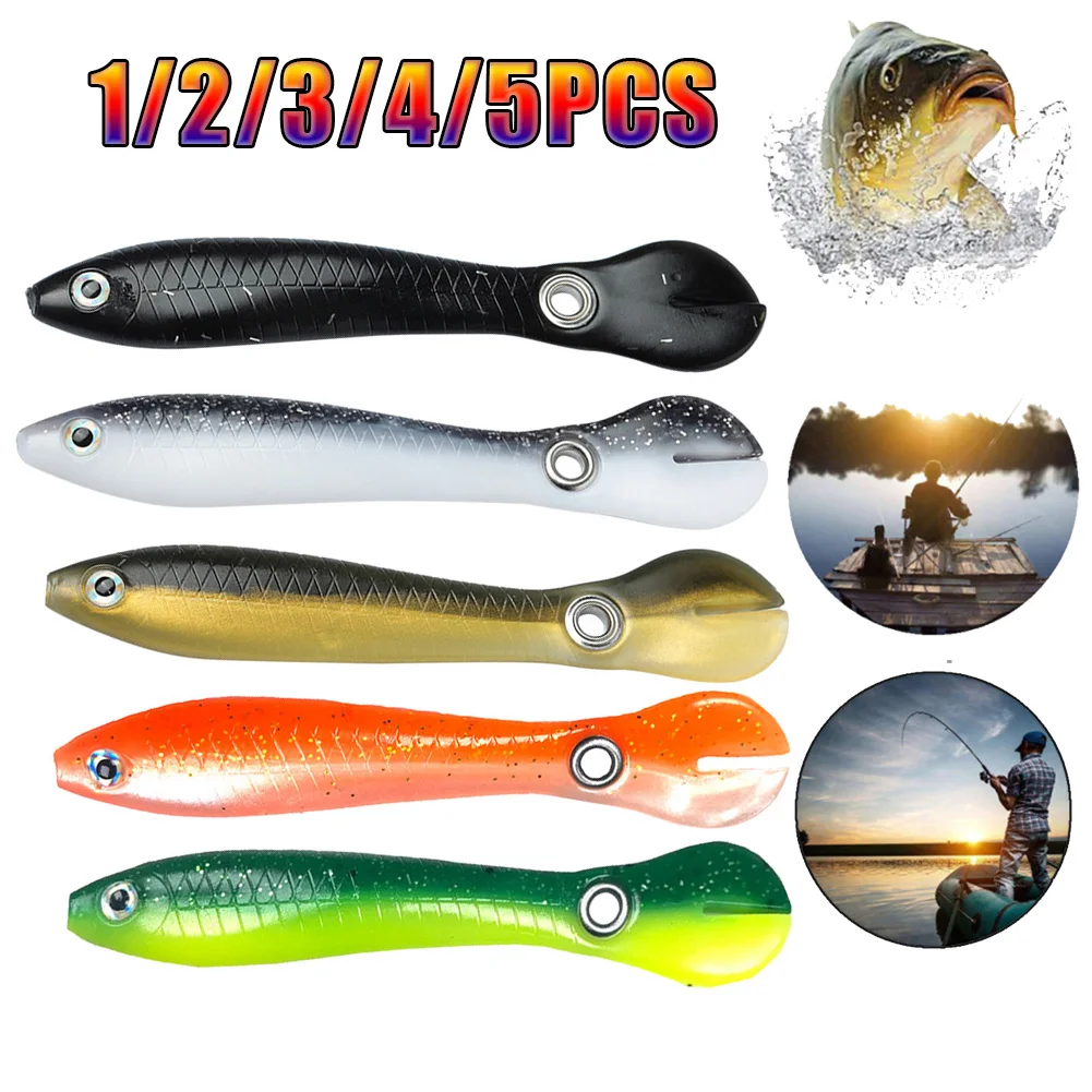 1/2/3/4/5Pcs Soft Fishing Bait 10cm 6g Wobble Tail Lure Silicone Small Loach  Bait Artificial Baits For Bass Pike Fishing Tackle