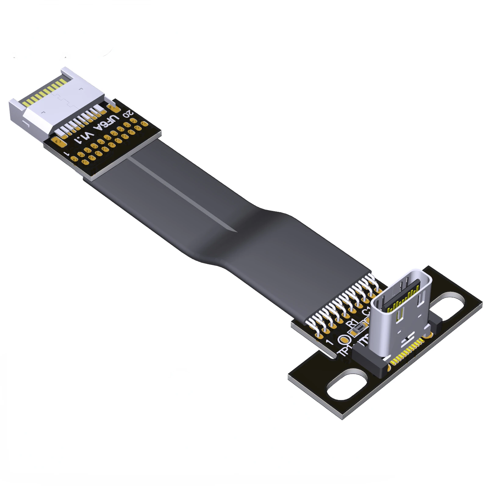 Usb 3.2 Type C To Type E Flat Extension Cable 10gbps Fold 90 Degree Usb