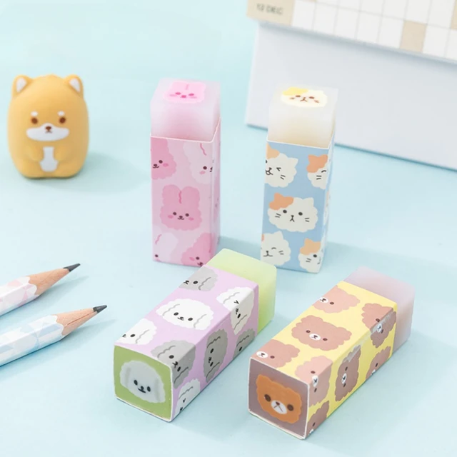 Goma de borrar con forma de bolígrafo para estudiantes de escuela, gomas  escolares bonitas de dibujos animados, papelería novedosa, suministros  Kawaii, accesorios - AliExpress