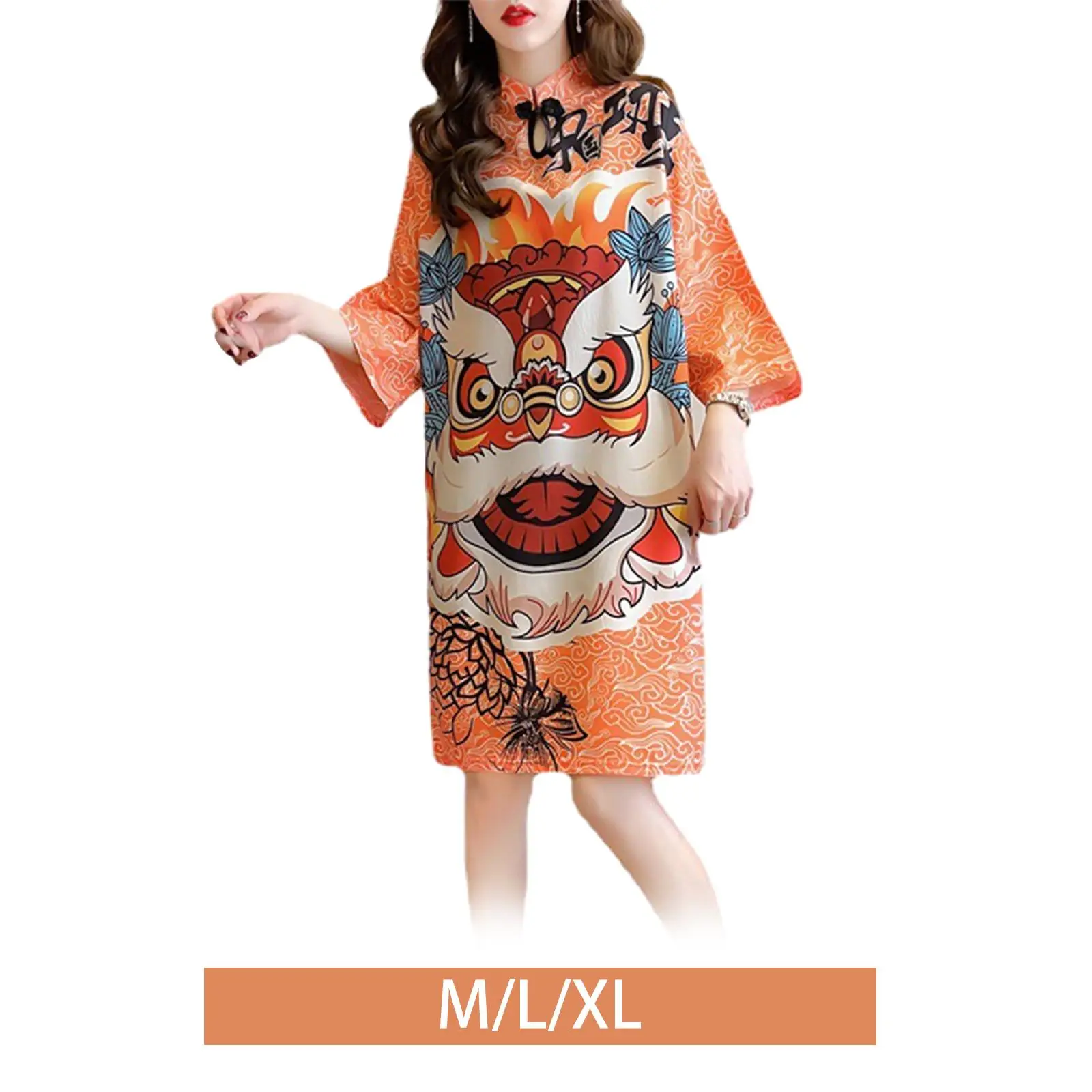 

Women Improved Cheongsam Long Sleeve Trendy Chinese Cheongsam Dress for Anniversary Birthday Gift Formal Events Shopping Wedding