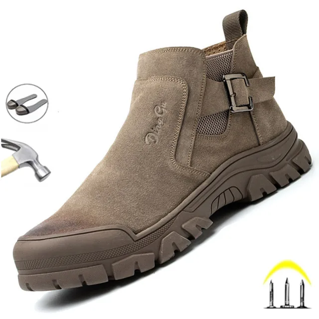 Cow Suede Work Safety Boots for Men