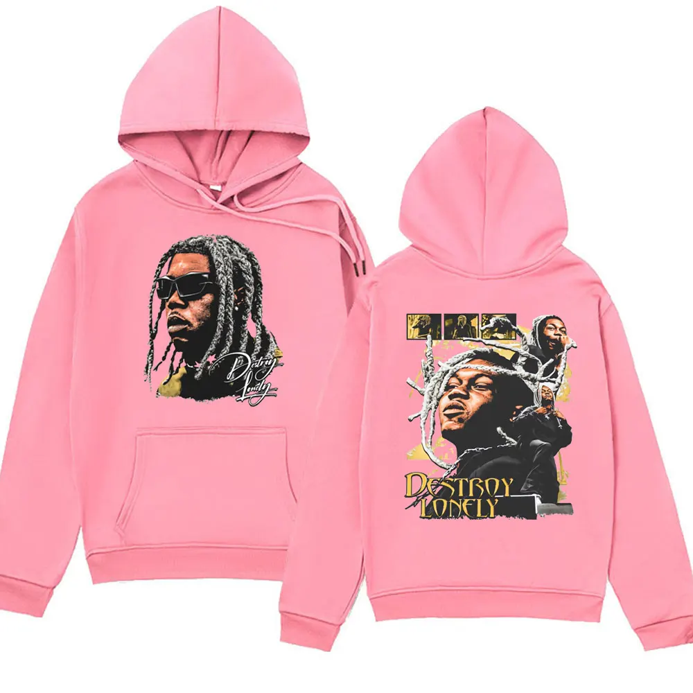 Rapper Destroy Lonely Print Hoodie Men Women Tops 2024 New Fashion High Quality Fleece Sweatshirts Oversized Streetwear Hoodies