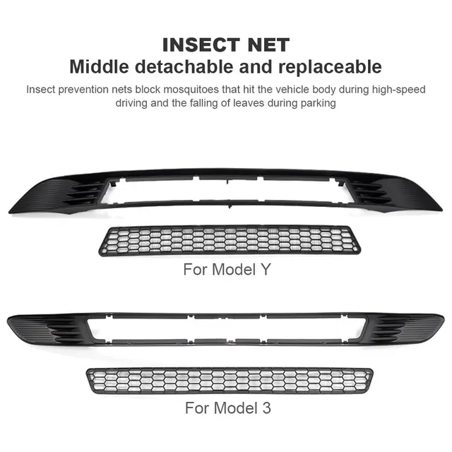 For Tesla Model 3 Model Y Front Bumper Hood Vent Grille Net Radiator  Protective Mesh Grill Panel For Tesla Grid Accessories - AliExpress